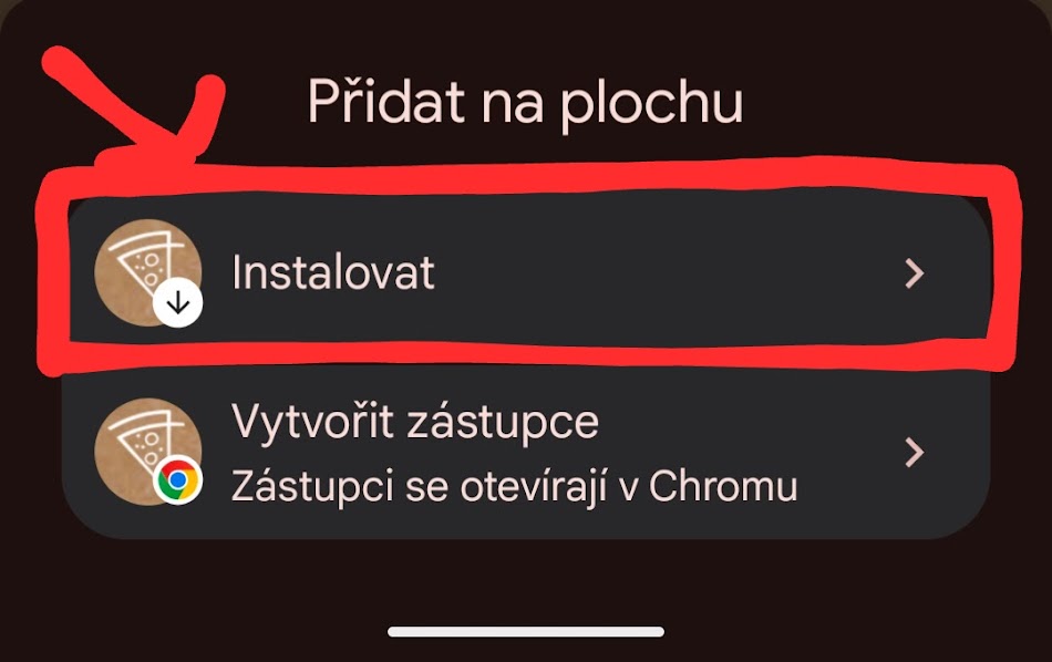 Instalovat aplikaci